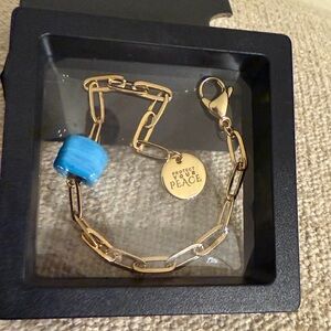 Protect your peace Bracelet Gold tone & Turquoise Stone Boho Bracelet